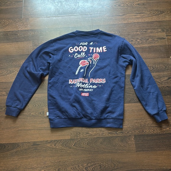 Parks Project For A Good Time Crewneck Sweatshirt Navy Small - Picture 4 of 10